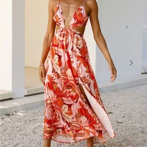 STRIKE TWICE MAXI DRESS ORANGE